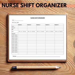 Nurse Shift Planner: Patient Assessment Guide, ICU Report Sheet (Digital Download)