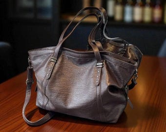 Large Leather Tote Bag for Women – Soft Shoulder Handbag, Everyday Work & Travel Purse
