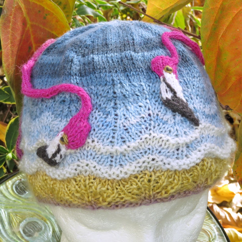 knitting pattern Flamingos by the Shore Beanie image 5