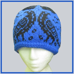 knitting pattern - Stranded Ravens Beanie