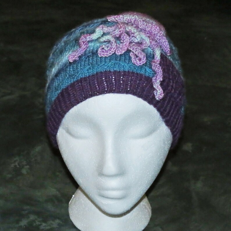 Jellyfish Hat Knitting Pattern Jellyfish in the Waves Beanie Etsy