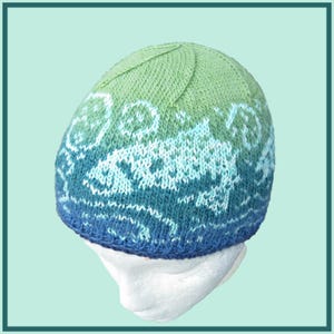 Knitting Pattern - Stranded Salmon Run Beanie