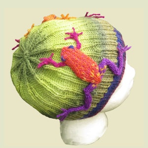 modèle de tricot - Bonnet Grenouilles dans l&#39;herbe