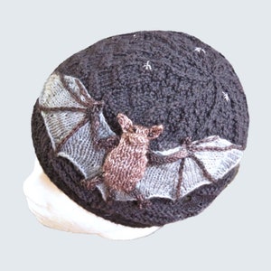 knitting pattern - Bats in the Night Sky Beanie