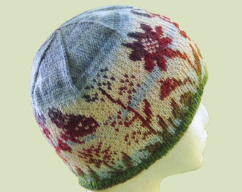 Knitting pattern - stranded meadow beanie