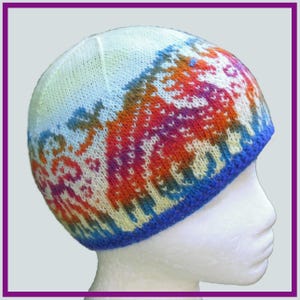 編み物パターン - Stranded Dragons Beanie