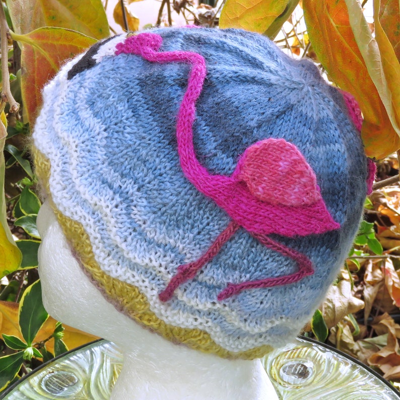 knitting pattern Flamingos by the Shore Beanie image 3