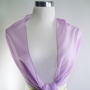 Lavender Chiffon Evening Wrap / Shawl – Custom Made Lavender Chiffon Evening Wrap / Shawl / Wedding Scarf – READ Item Details