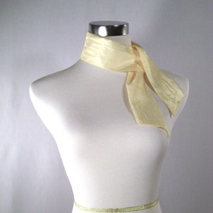 Ponytail Scarf Headband Necktie Hatband Yellow Silky Satin image 1