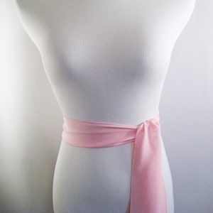 Light Pink Chiffon Sash / Belt / Tie Double Thickness light Pink Chiffon Custom Made / Multi Width / Multi Length READ Item Details image 1