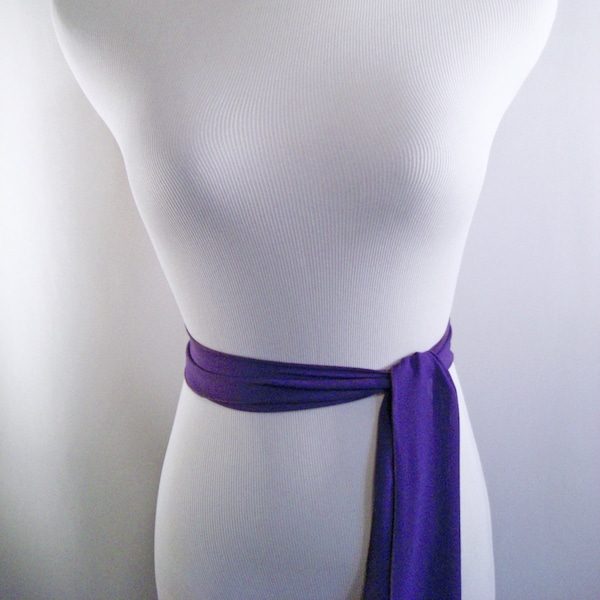 Royal Purple Chiffon Sash / Belt / Tie – Double Thickness Purple Chiffon – Custom Made / Multi Width / Multi Length – READ Item Details