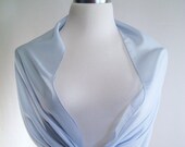 Evening Wrap - Ice Blue - Shawl Scarf - Stole - One Shoulder Drape - Ice Blue Chiffon - Pashmina - Dressy Wrap - Extra Long