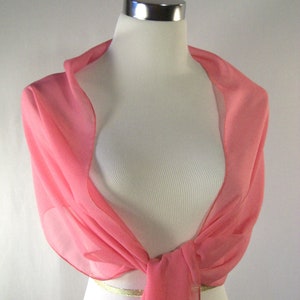 Medium Pink Chiffon Evening Wrap / Shawl – Custom Made Medium Rose Pink Chiffon Evening Wrap / Shawl / Wedding Scarf – READ Item Details