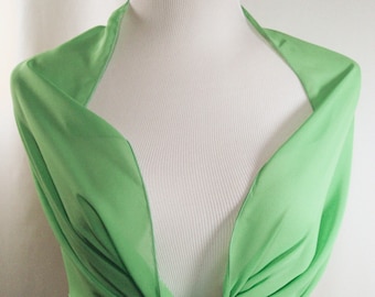 Spring Green Chiffon Evening Wrap / Shawl – Custom Made Spring Green Chiffon Evening Wrap / Shawl / Wedding Scarf – READ Item Details