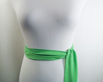 Spring Green Chiffon Sash / Belt / Tie – Double Thickness Green Chiffon – Custom Made / Multi Width / Multi Length – READ Item Details