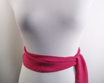 Magenta Chiffon Sash / Belt / Tie – Double Thickness Magenta Chiffon – Custom Made / Multi Width / Multi Length – READ Item Details