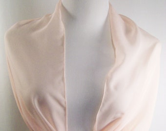 Peach Chiffon Evening Wrap / Shawl – Custom Made Peach Chiffon Evening Wrap / Shawl / Wedding Scarf – READ Item Details