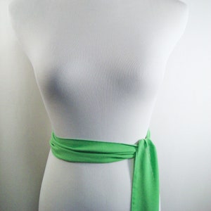 Spring Green Chiffon Sash / Belt / Tie Double Thickness Green Chiffon Custom Made / Multi Width / Multi Length READ Item Details image 1