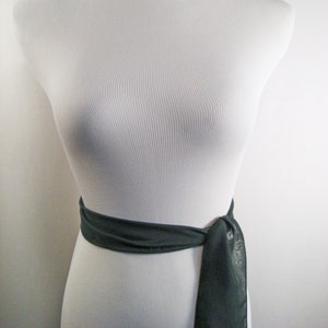 Hunter Green Chiffon Sash / Belt / Tie Double Thickness Moss Green Chiffon Custom Made / Multi Width / Multi Length READ Item Details image 1