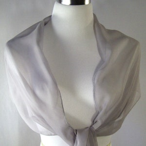 Medium Gray Chiffon Evening Wrap / Shawl – Custom Made Medium Gray Chiffon Evening Wrap / Shawl / Wedding Scarf – READ Item Details