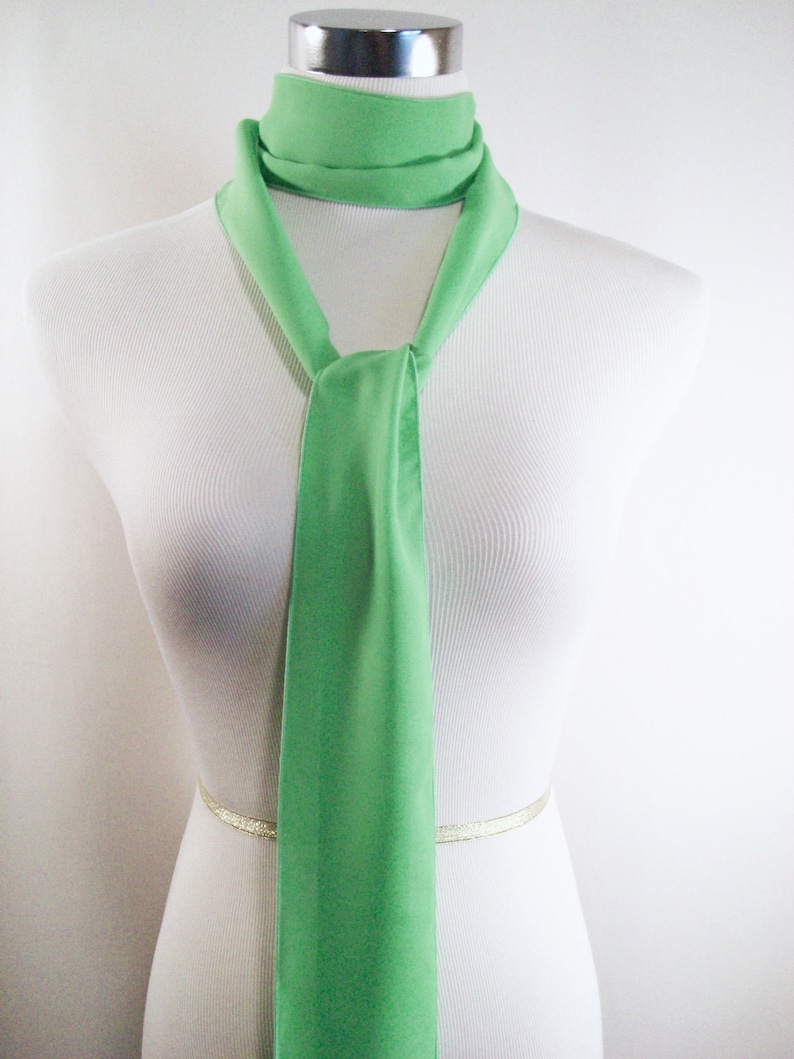 Spring Green Chiffon Sash / Belt / Tie Double Thickness Green Chiffon Custom Made / Multi Width / Multi Length READ Item Details image 5