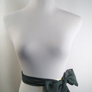 Hunter Green Chiffon Sash / Belt / Tie Double Thickness Moss Green Chiffon Custom Made / Multi Width / Multi Length READ Item Details image 2