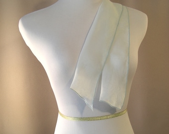 Ponytail Scarf - Headband - Pale Mint Green Chiffon