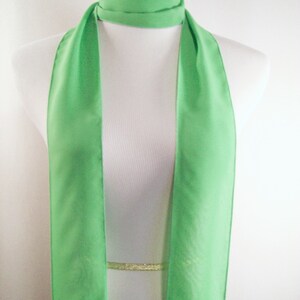 Spring Green Chiffon Sash / Belt / Tie Double Thickness Green Chiffon Custom Made / Multi Width / Multi Length READ Item Details image 4