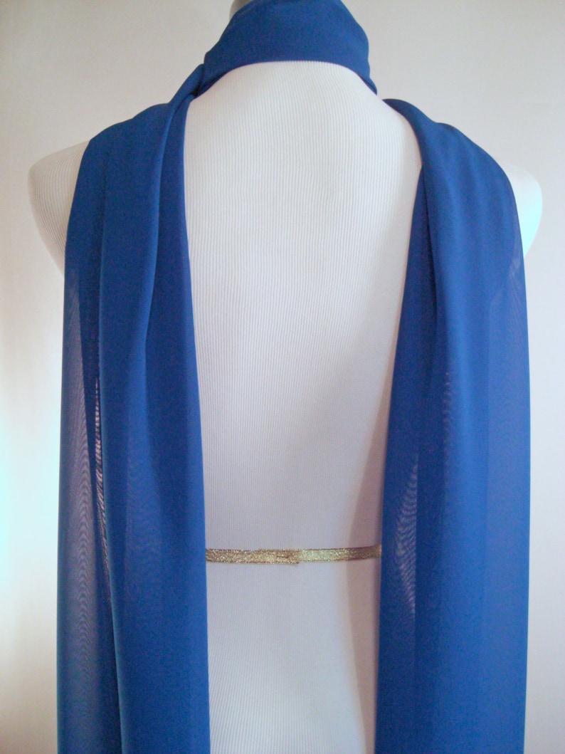 royal blue chiffon wrap