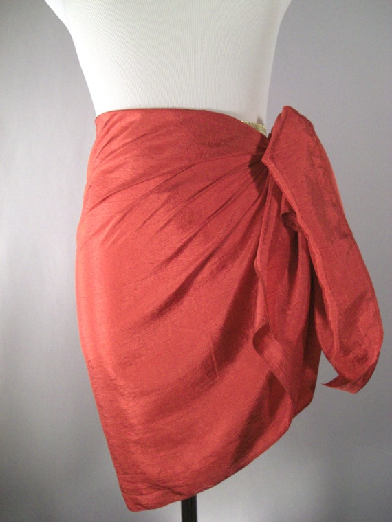 red sarong skirt