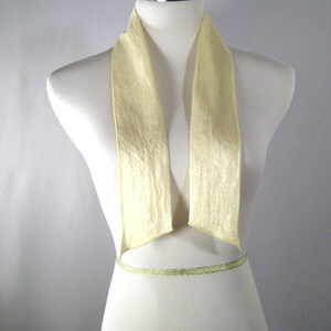 Ponytail Scarf Headband Necktie Hatband Yellow Silky Satin image 3