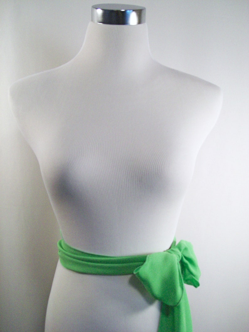 Spring Green Chiffon Sash / Belt / Tie Double Thickness Green Chiffon Custom Made / Multi Width / Multi Length READ Item Details image 2