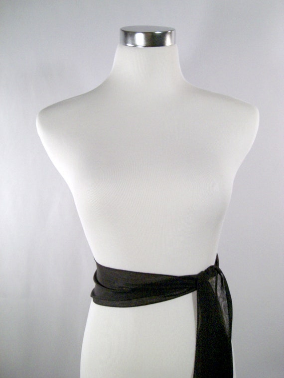 Wedding Sash Black Chiffon Sash Long 