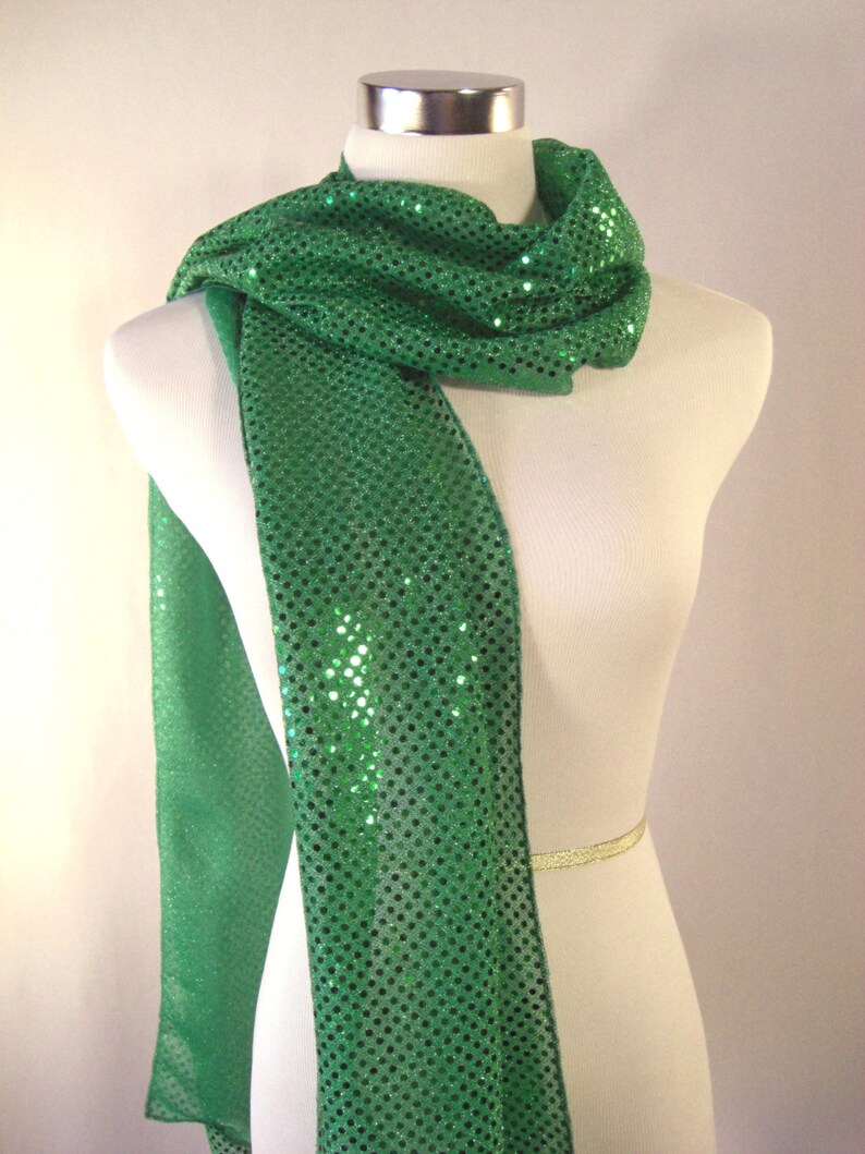 Emerald Flower Leopard Border Satin Long Scarf - GREEN (Pack of 6) main image 1