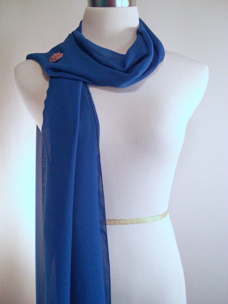 royal blue chiffon wrap