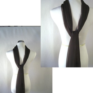 Black Chiffon Wedding Scarf / Evening Wrap Custom Made Long Black Dressy Chiffon Scarf READ Item Details image 4