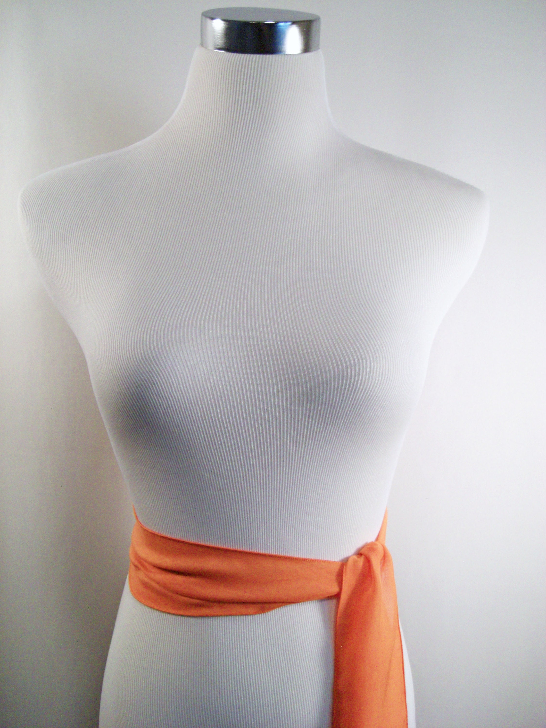 Wedding Sash Tangerine Orange Silky Chiffon Bridal Sash Etsy