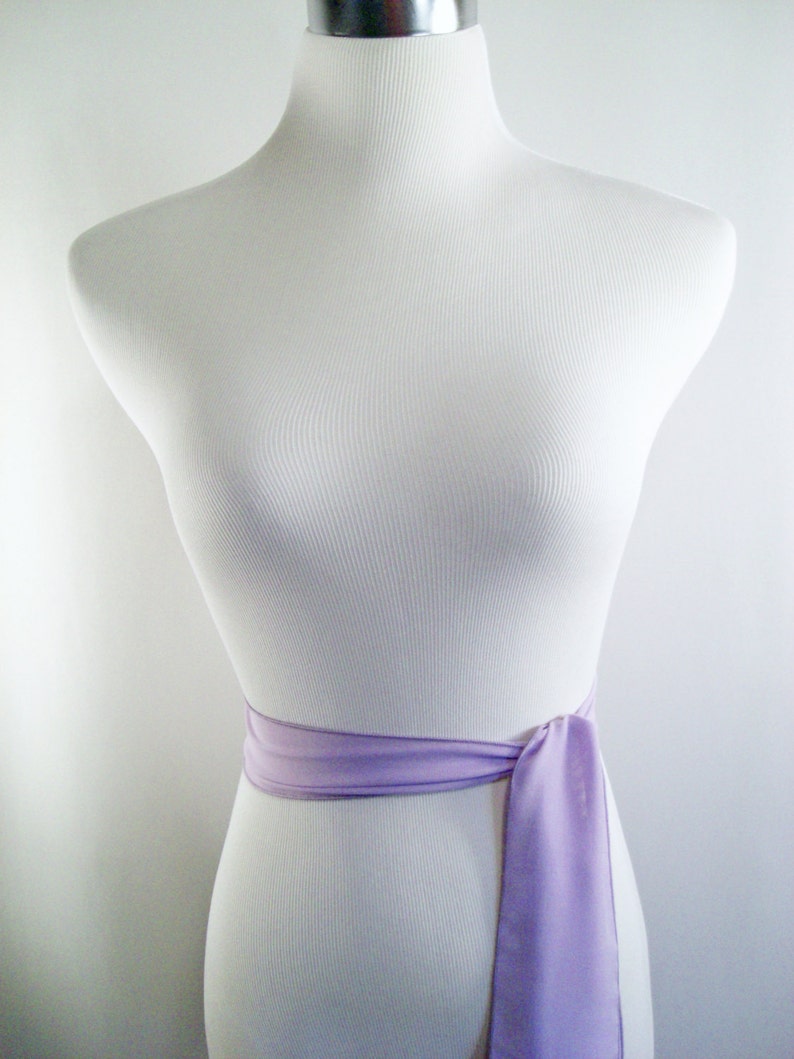 Purple special occasion fashion accessories - lavender chiffon sash