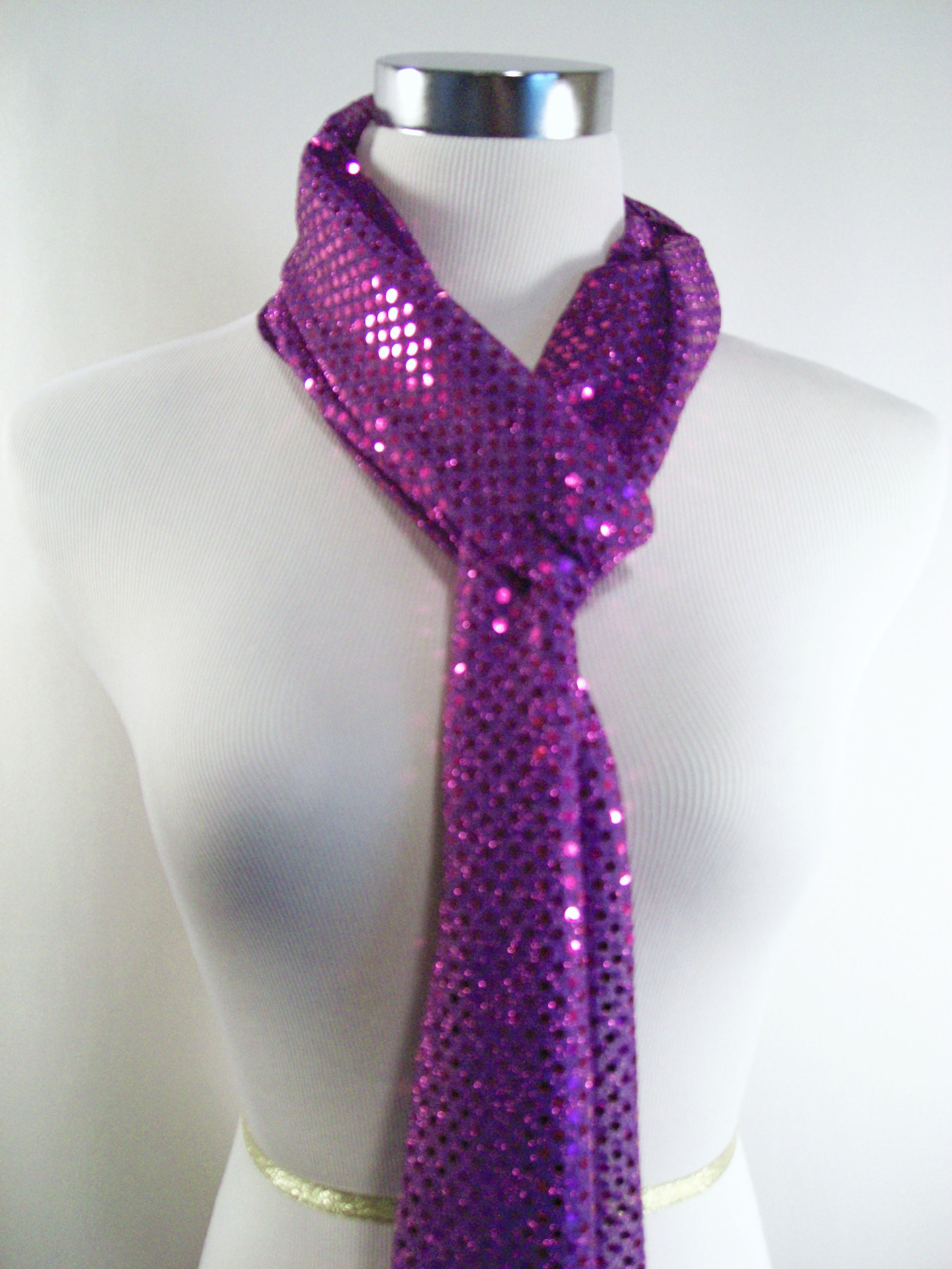 purple sequin scarf