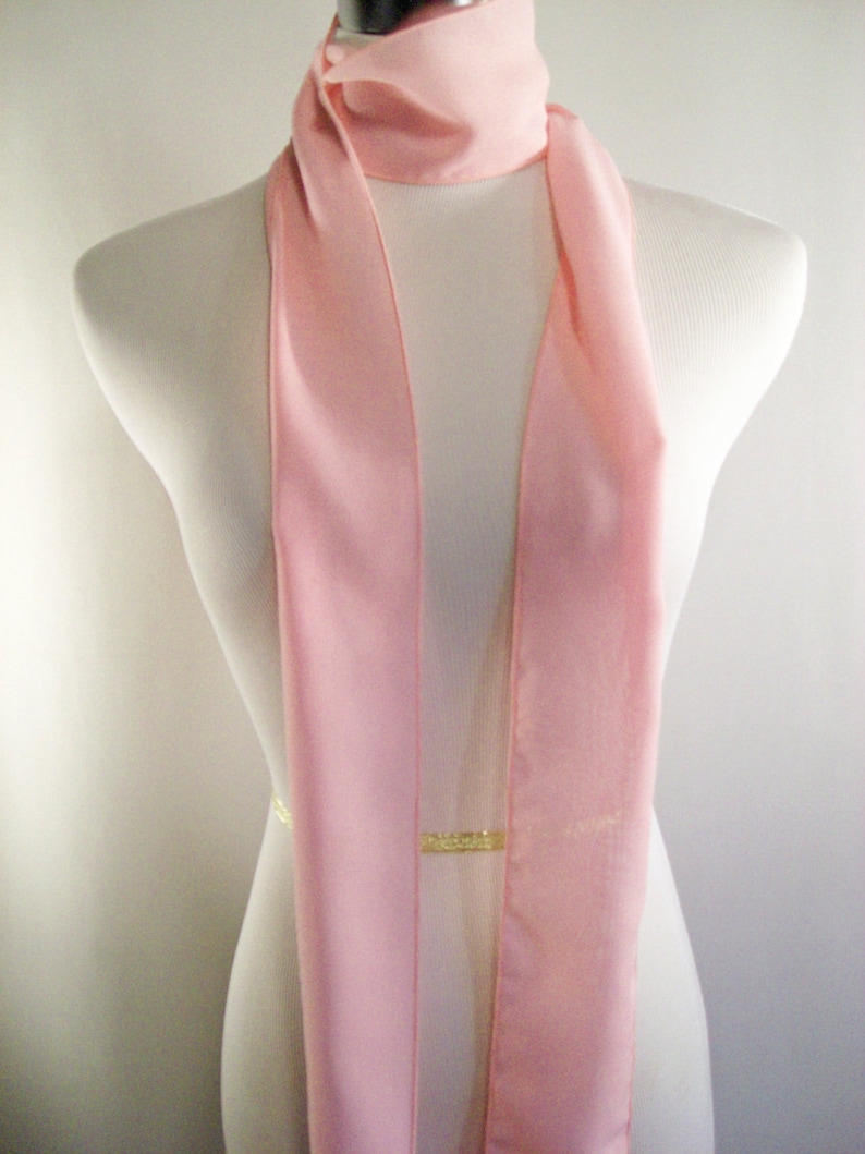 Light Pink Chiffon Sash / Belt / Tie Double Thickness light Pink Chiffon Custom Made / Multi Width / Multi Length READ Item Details image 4