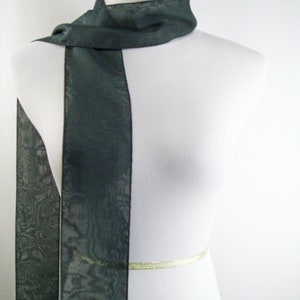 Hunter Green Chiffon Sash / Belt / Tie Double Thickness Moss Green Chiffon Custom Made / Multi Width / Multi Length READ Item Details image 3