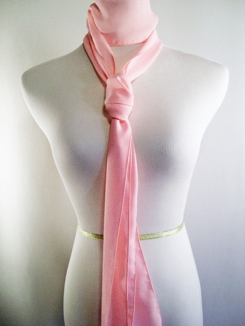 Light Pink Chiffon Sash / Belt / Tie Double Thickness light Pink Chiffon Custom Made / Multi Width / Multi Length READ Item Details image 5