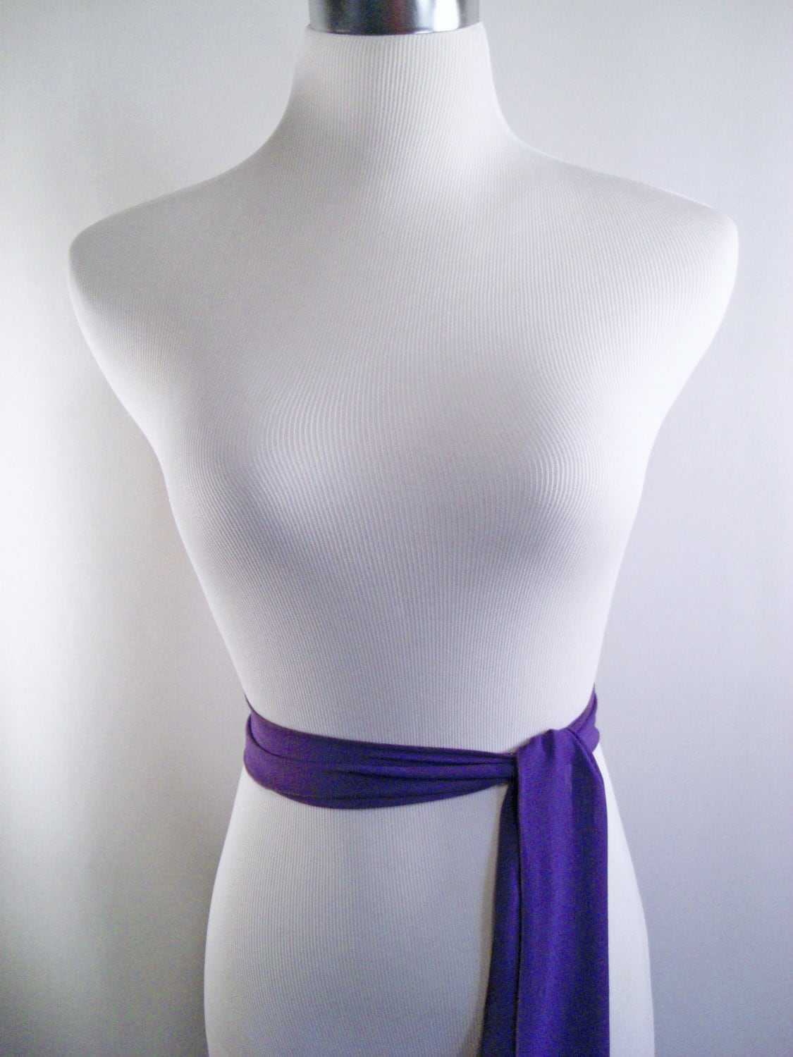 open lace back dress Narrow Deep Purple Satin Sash Belt by Satin Swank® main image 1