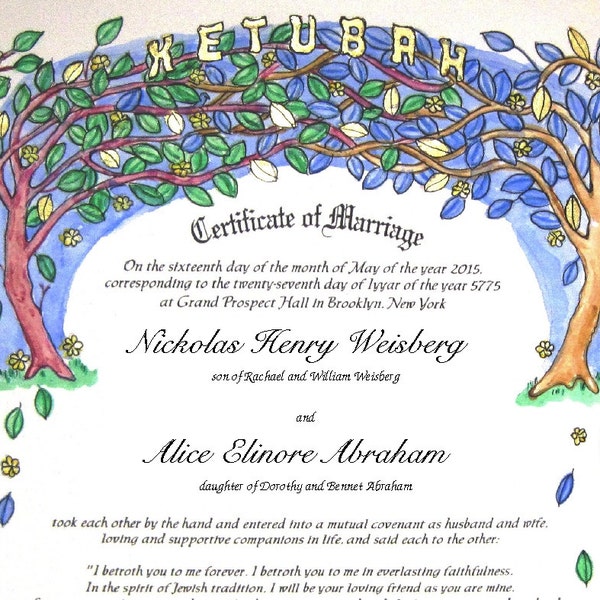 Ketubah II Marriage Certificate - Embracing Branches