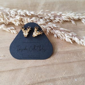 Wooden ear studs, earrings, ear studs, wood, jewelry, gift, ear studs, wood, nature, deer, animal, children&#39;s jewelry