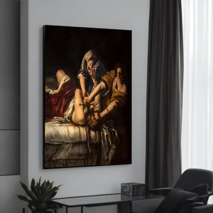 Artemisia Gentileschi Judith Beheading Holofernes Canvas Painting - Classic Art Replica, Ready to Hang, Gift Idea