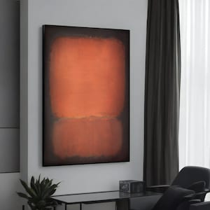 Mark Rothko Warm Orange Abstract Canvas Painting, Modern Art for Living Room, Subtle Wall Decor, Gift