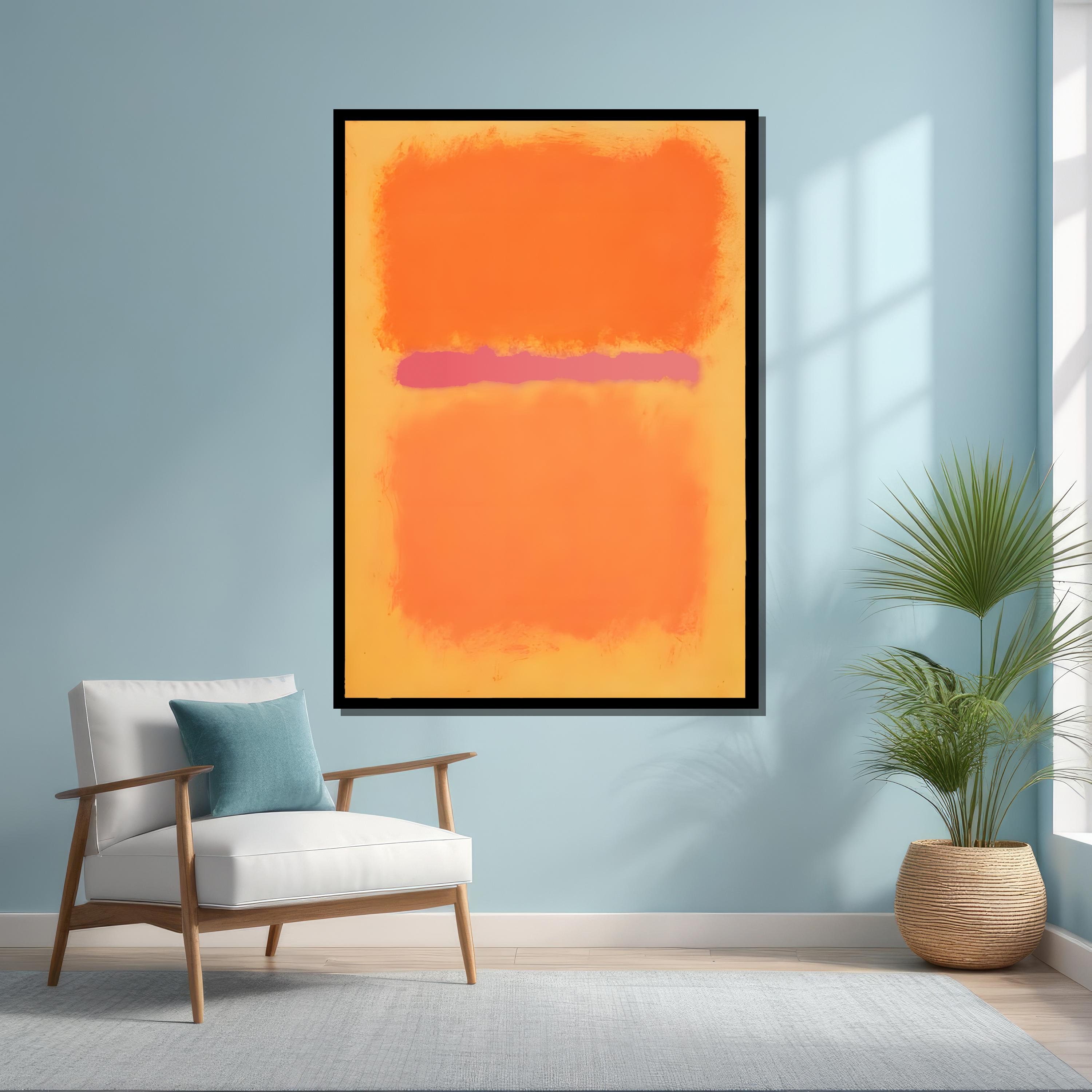 Bright Orange and Pink Mark Rothko-inspired Abstract Canvas Painting ...