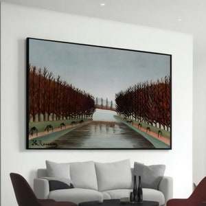 Henri Rousseau - The Avenue in the Park at Saint-Cloud Reproduction, Hand-Painted Canvas, Unique Art for Home Decor, Perfect Gift Art Lovers