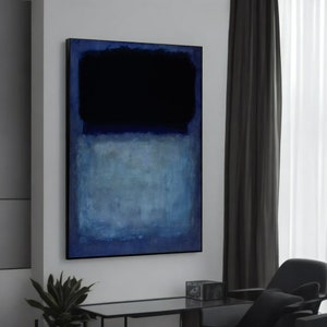 Mark Rothko-Abstract Canvas Painting, Dark Blue Modern Wall Art, Contemporary Home Decor, Ready to Hang, Unique Gift